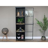 Product photograph of Dutch Mango Wood 1 Door Display Cabinet from Choice Furniture Superstore