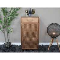 Product photograph of Dutch Metal 1 Door 1 Drawer Hall Cabinet from Choice Furniture Superstore