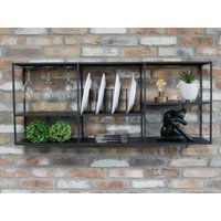 Product photograph of Dutch Black Metal Kitchen Wall Unit - 9048 from Choice Furniture Superstore