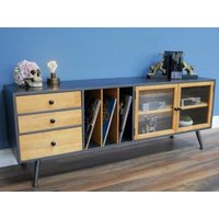 Product photograph of Rubber Wood And Metal Low Medium Sideboard from Choice Furniture Superstore