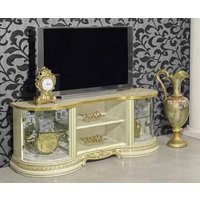 Product photograph of Camel Leonardo Ivory Gloss And Gold Italian Tv Unit from Choice Furniture Superstore