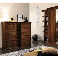 Product photograph of Camel Nostalgia Walnut Italian 7 Drawer Tall Chest from Choice Furniture Superstore
