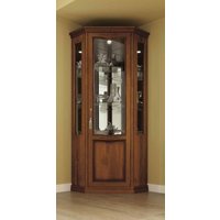 Product photograph of Camel Nostalgia Walnut Italian Corner Display Cabinet from Choice Furniture Superstore
