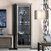 Product photograph of Modum Elite Silver Birch Italian 1 Door Vitrine from Choice Furniture Superstore