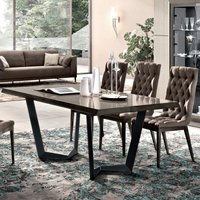Product photograph of Modum Elite Silver Birch Italian Extending Dining Set With Capitonne Dining Chairs from Choice Furniture Superstore