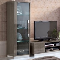 Product photograph of Modum Platinum Italian Silver 1 Door Vitrine from Choice Furniture Superstore