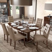 Product photograph of Modum Roma Walnut Italian Butterfly Extending Dining Set With Dama Leather Chairs from Choice Furniture Superstore