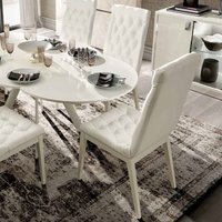 Product photograph of Modum Roma White Italian Leather Upholstered Capitonne Dining Chair from Choice Furniture Superstore