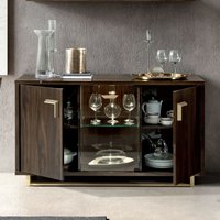 Product photograph of Modum Volare Walnut Italian Medium Buffet Sideboard from Choice Furniture Superstore