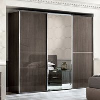 Product photograph of Modum Platinum Italian Mirror Sliding Wardrobe from Choice Furniture Superstore