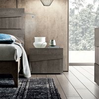 Product photograph of Modum Tekno Silver Birch Italian 2 Drawer Bedside Cabinet from Choice Furniture Superstore