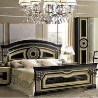 Product photograph of Camel Aida Black And Gold Italian Bed - Sizes Available from Choice Furniture Superstore