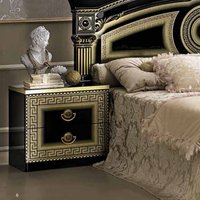 Product photograph of Camel Aida Black And Gold Italian 2 Drawer Bedside Cabinet from Choice Furniture Superstore