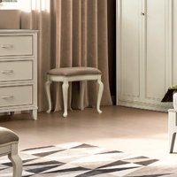 Product photograph of Camel Giotto Bianco Antico Italian Padded Dressing Stool from Choice Furniture Superstore