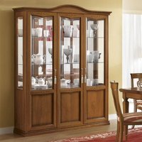 Product photograph of Camel Nostalgia Walnut Italian 3 Door Display Cabinet from Choice Furniture Superstore