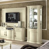 Product photograph of Camel Torriani Ivory Italian 1 Door Display Cabinet - Rhf from Choice Furniture Superstore