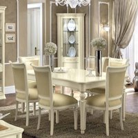 Product photograph of Camel Torriani Ivory Italian Extending Dining Set With Chairs from Choice Furniture Superstore