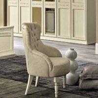 Product photograph of Camel Torriani Ivory Italian Capitonne Armchair from Choice Furniture Superstore