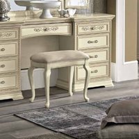 Product photograph of Camel Torriani Ivory Italian Padded Dressing Stool from Choice Furniture Superstore