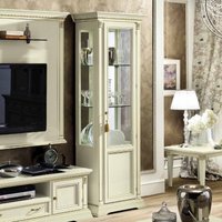 Product photograph of Camel Treviso White Ash Italian 1 Door Display Cabinet - Rhf from Choice Furniture Superstore
