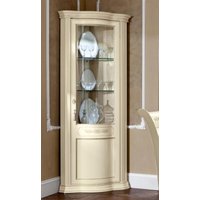 Product photograph of Camel Torriani Ivory Italian Corner Display Cabinet - Rhf Unit from Choice Furniture Superstore