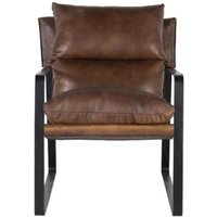 Product photograph of Dunmor Brown Leather Upholstered Armchair from Choice Furniture Superstore