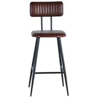 Product photograph of 2 X Boliwa Upholstered Brown Leather Bar Stool from Choice Furniture Superstore