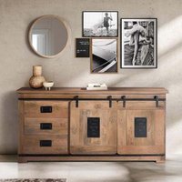 Product photograph of Iron Works Industrial Mango Wood Large 2 Door Sideboard - 165cm from Choice Furniture Superstore