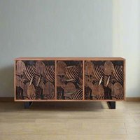 Product photograph of Hadleigh Acacia Wood Large 4 Door Sideboard - 175cm from Choice Furniture Superstore