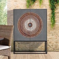 Product photograph of Lytton Hand Carved Mango Wood 2 Door Hall Cabinet from Choice Furniture Superstore