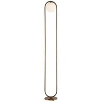 Product photograph of Crisal Decoracion Gold Metal Glass Globe Floor Lamp from Choice Furniture Superstore