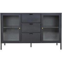 Product photograph of Yukon Black Metal 2 Door 3 Drawer Sideboard from Choice Furniture Superstore