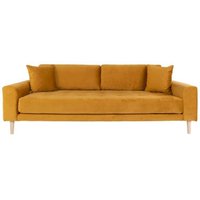 Product photograph of Datto Mustard Fabric 3 Seater Sofa from Choice Furniture Superstore