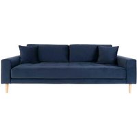 Product photograph of Datto Blue Velvet Fabric 3 Seater Sofa from Choice Furniture Superstore