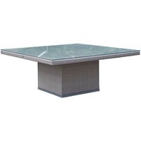Product photograph of Skyline Pacific Walnut And Glass Top Outdoor 6-8 Seater Square Dining Table - 180cm from Choice Furniture Superstore