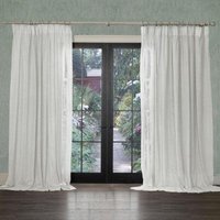 Product photograph of Voyage Maison Focus Sheer Snow Woven Pencil Pleat Curtains from Choice Furniture Superstore