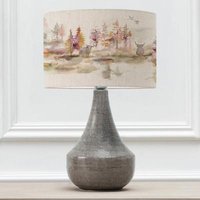 Product photograph of Voyage Maison Caledonian Forest Eva Agri Grey And Linen Complete Table Lamp from Choice Furniture Superstore