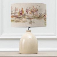 Product photograph of Voyage Maison Caledonian Forest Eva Leura Cream And Linen Complete Table Lamp from Choice Furniture Superstore