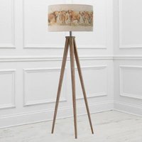 Product photograph of Voyage Maison Highland Cattle Eva Aratus Grey And Linen Complete Floor Lamp from Choice Furniture Superstore