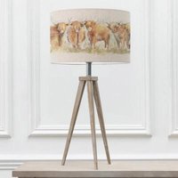 Product photograph of Voyage Maison Highland Cattle Eva Aratus Grey And Linen Complete Table Lamp from Choice Furniture Superstore