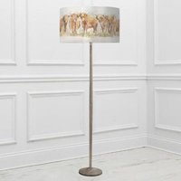 Product photograph of Voyage Maison Highland Cattle Eva Solensis Grey And Linen Complete Floor Lamp from Choice Furniture Superstore