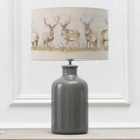 Product photograph of Voyage Maison Moorland Stag Eva Elspeth Grey And Linen Complete Table Lamp from Choice Furniture Superstore