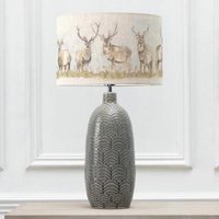 Product photograph of Voyage Maison Moorland Stag Eva Jadis Grey And Linen Complete Table Lamp from Choice Furniture Superstore