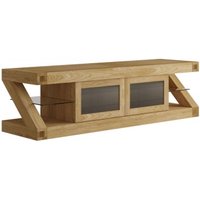 Product photograph of Homestyle Gb Z Designer Oak Glass Plasma Tv Unit from Choice Furniture Superstore
