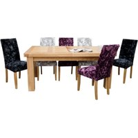 Product photograph of Homestyle Gb Bordeaux Oak Twin Panel Large 6 Seater Extending Dining Table from Choice Furniture Superstore