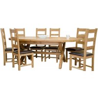 Product photograph of Homestyle Gb Deluxe Oak 6 Seater Extending Dining Table from Choice Furniture Superstore