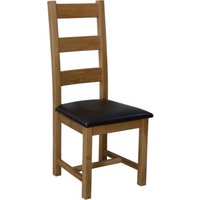 Product photograph of Homestyle Gb Deluxe Oak Ladder Back Dining Chair Sold In Pairs from Choice Furniture Superstore