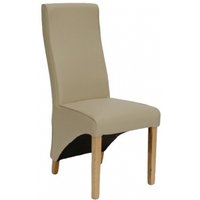 Product photograph of 2 X Homestyle Gb Wave Matt Bone Bonded Leather Dining Chair from Choice Furniture Superstore