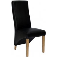 Product photograph of 2 X Homestyle Gb Wave Matt Noir Bonded Leather Dining Chair from Choice Furniture Superstore