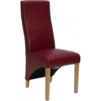 Product photograph of 2 X Homestyle Gb Wave Matt Ruby Bonded Leather Dining Chair from Choice Furniture Superstore